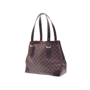 Louis Vuitton Damier Brown Handbag Leather Hampstead